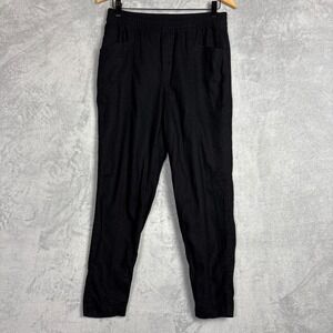 Old Navy Black Linen Blend Jogger Pants Elastic Waist Small Comfy Summer